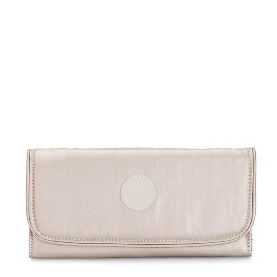 Kipling Money Land Metallic Snap Wallet Lommebok Beige | NO 1038MQ